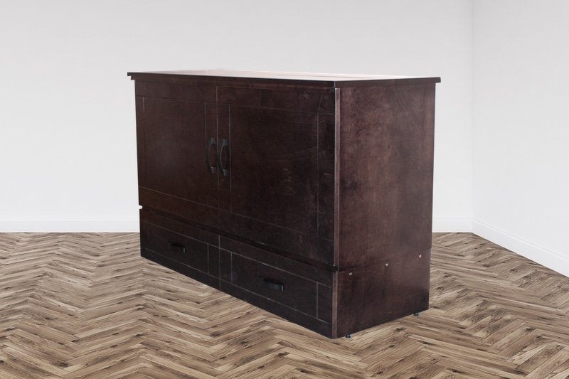Wood grain finish cabinet bed